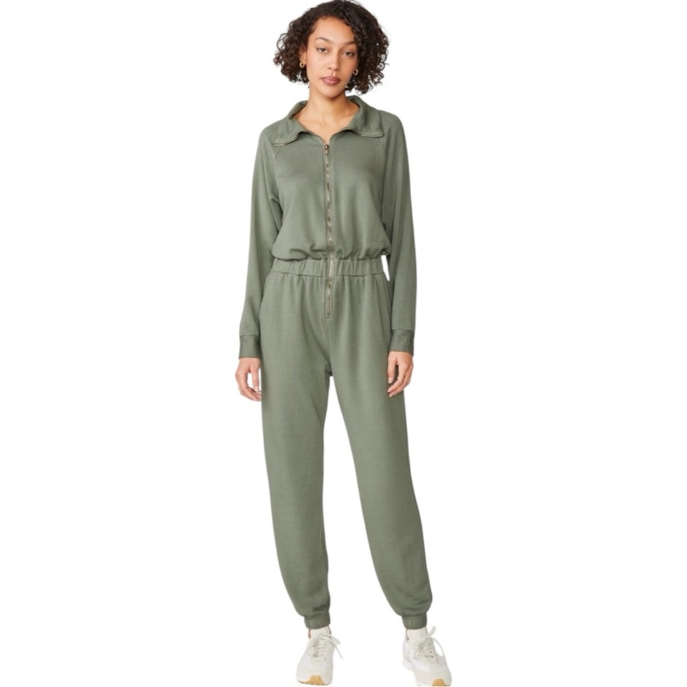 Stateside Super Soft Fleece Jumpsuit, Medium, Artichoke Green Fleece Zip NWOT - Picture 3 of 10